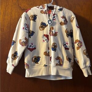 Kids' Cream Paw Print Hoodie